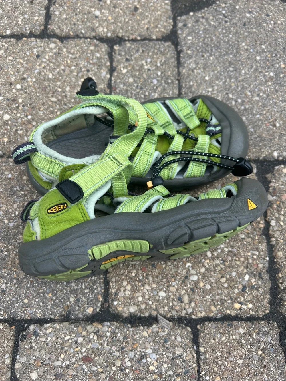 Keen Kids Lime Green and Gray Closed-Toe Outdoor Sandals